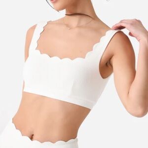 Marysia scalloped bikini top white xs
